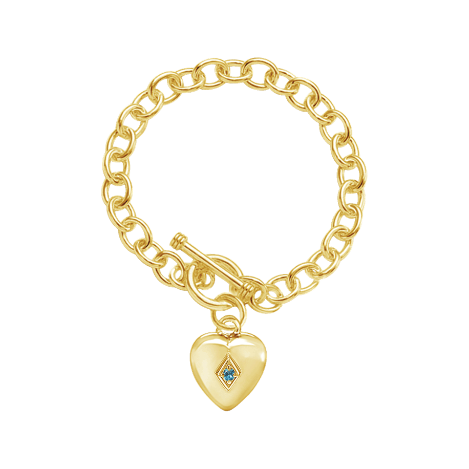 Toggle Heart Bracelet w/December Birthstone