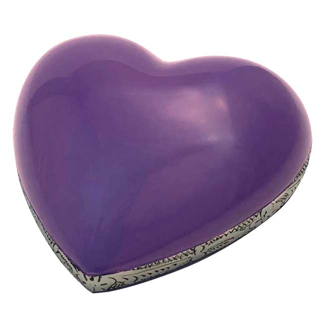 Silver Violet Heart Keepsake
