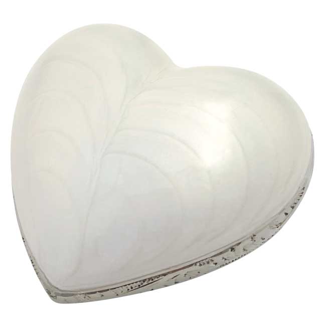 Silver Pearl Heart Keepsake