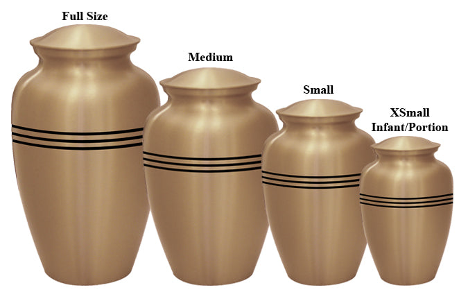 Classic Gold with Stripes Urn