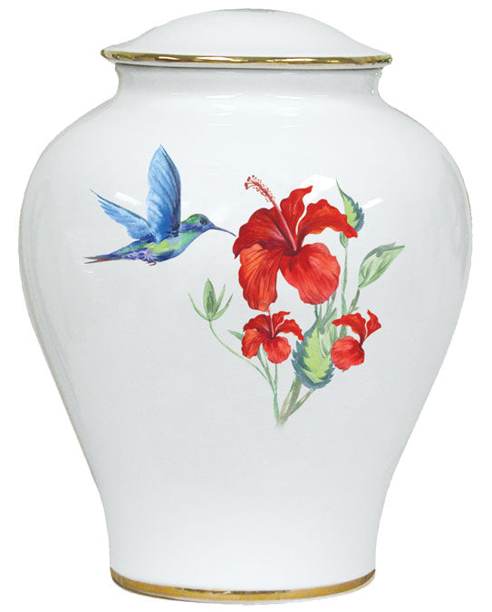 Hummingbird Porcelain Urn