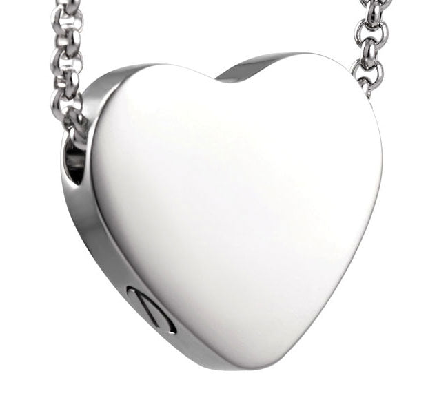 Stainless Steel Keepsake Flat Heart Pendant