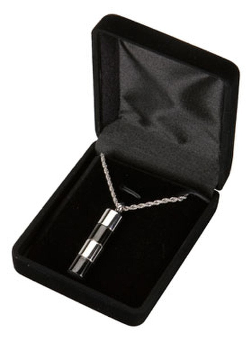 Silver and Black Capsule Keepsake Pendant