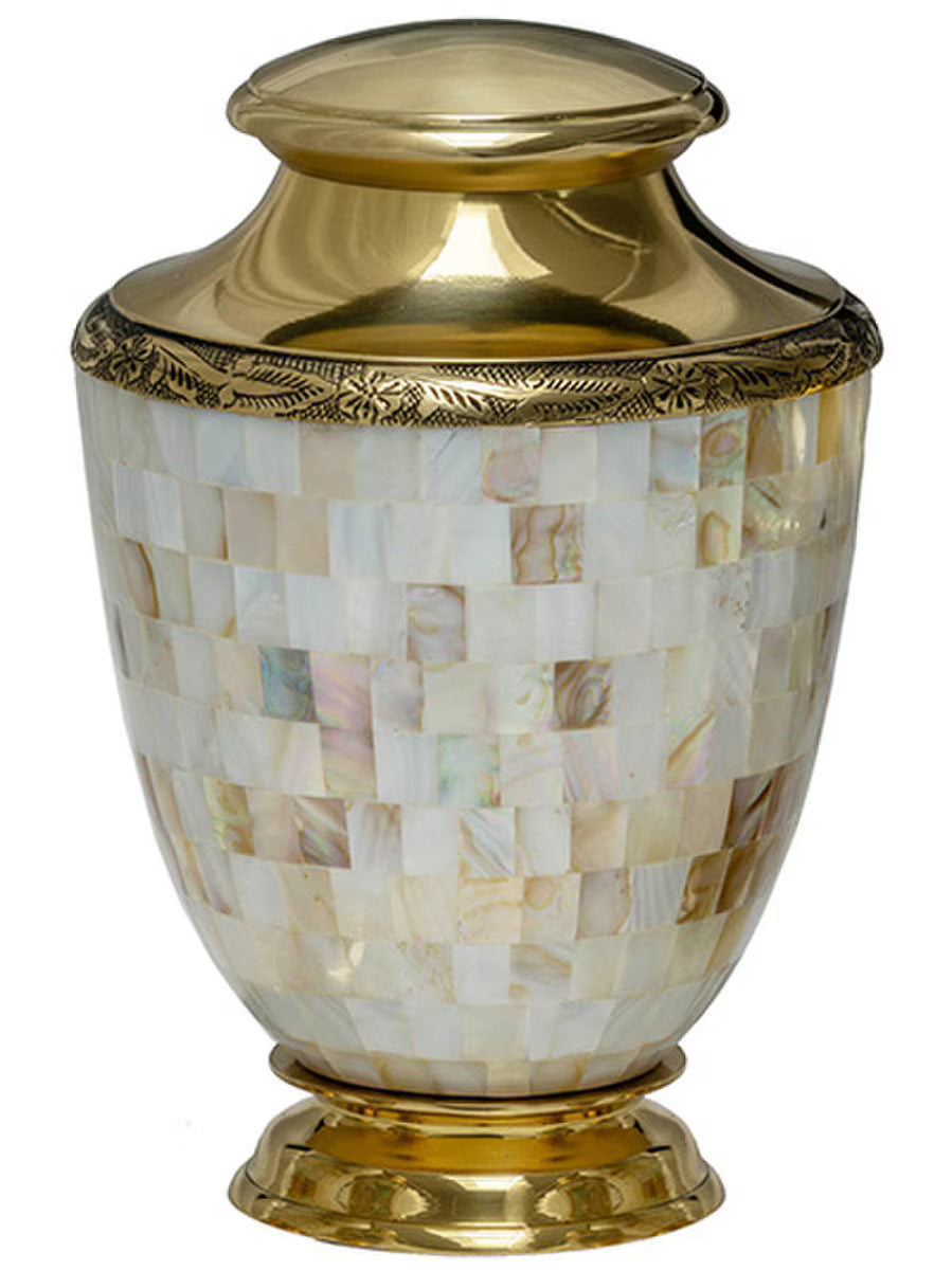 Mother of Pearl Gold Urn