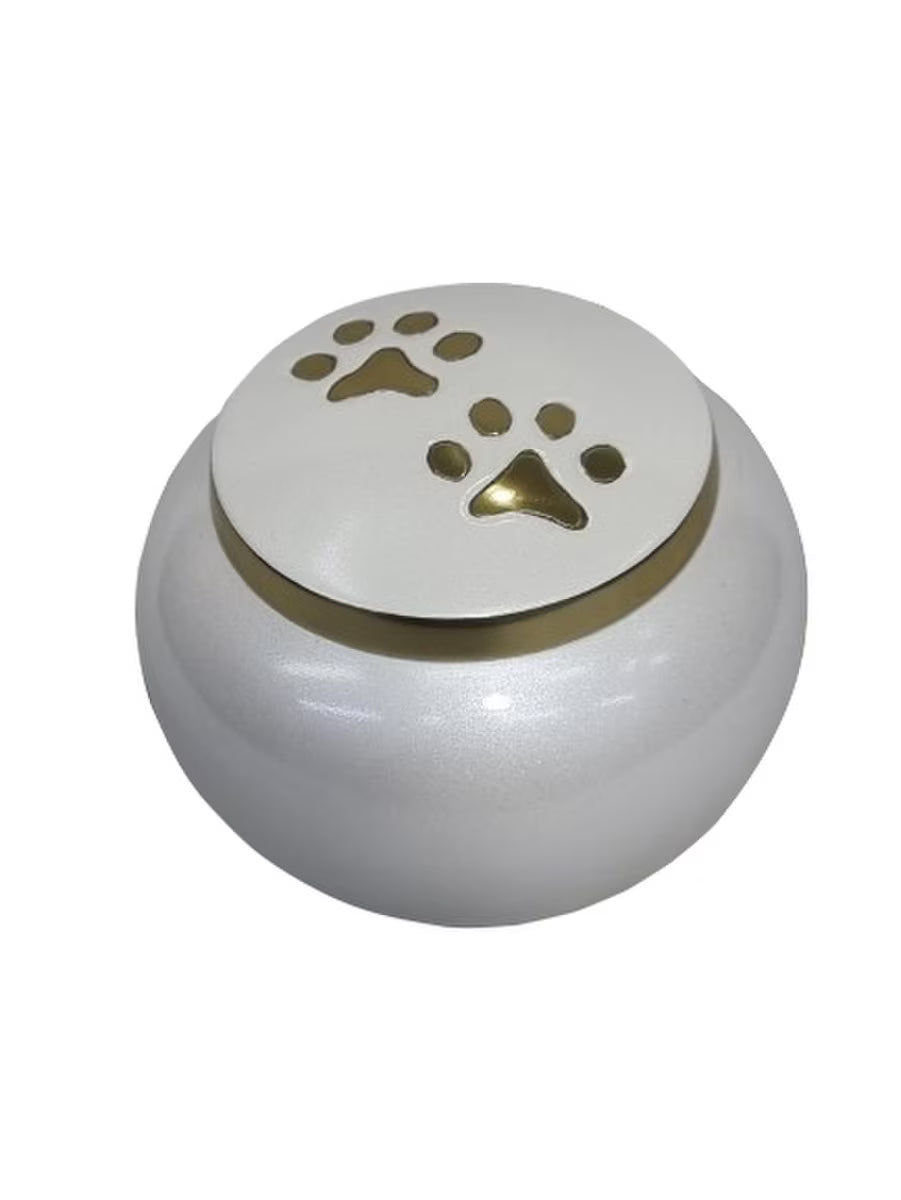 Brass White Pet Urn