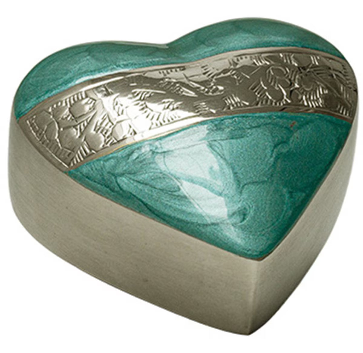 Mother of Pearl Aqua Heart Keepsake