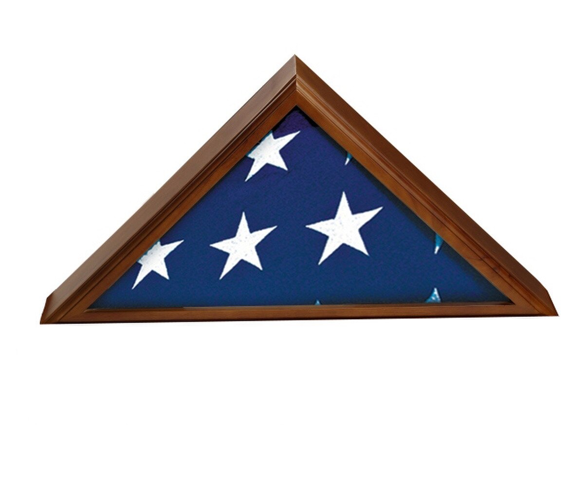Walnut Finish Flag Case