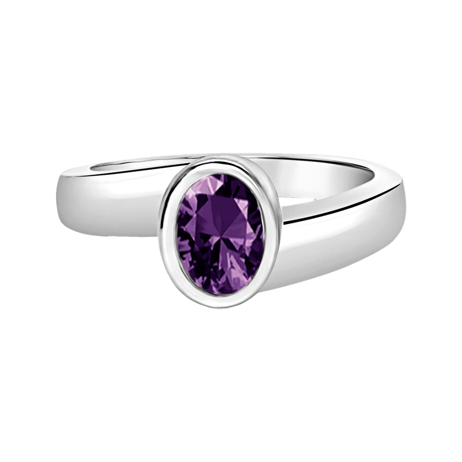 Oval Ring w/ February Birthstone