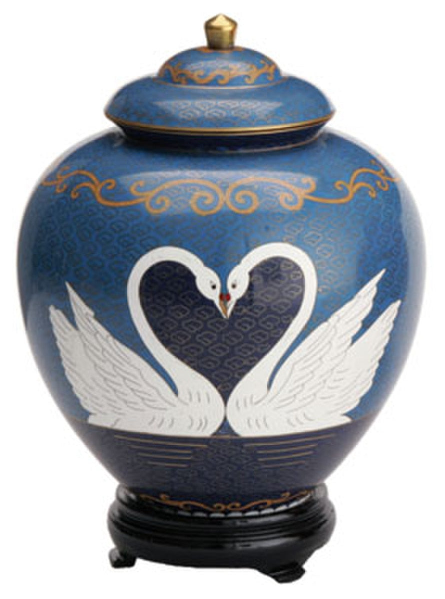 Swan Lake Cloisonné Companion Urn