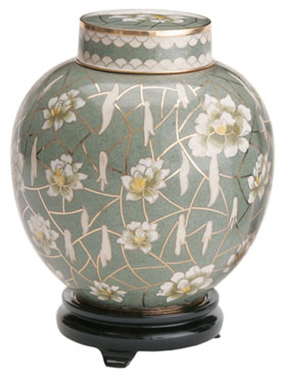 Cloisonné Pear Blossom Urn