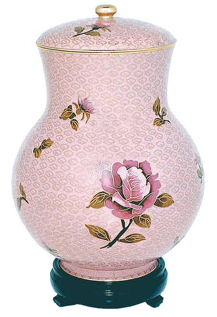 Dusty Rose Cloisonné Urn