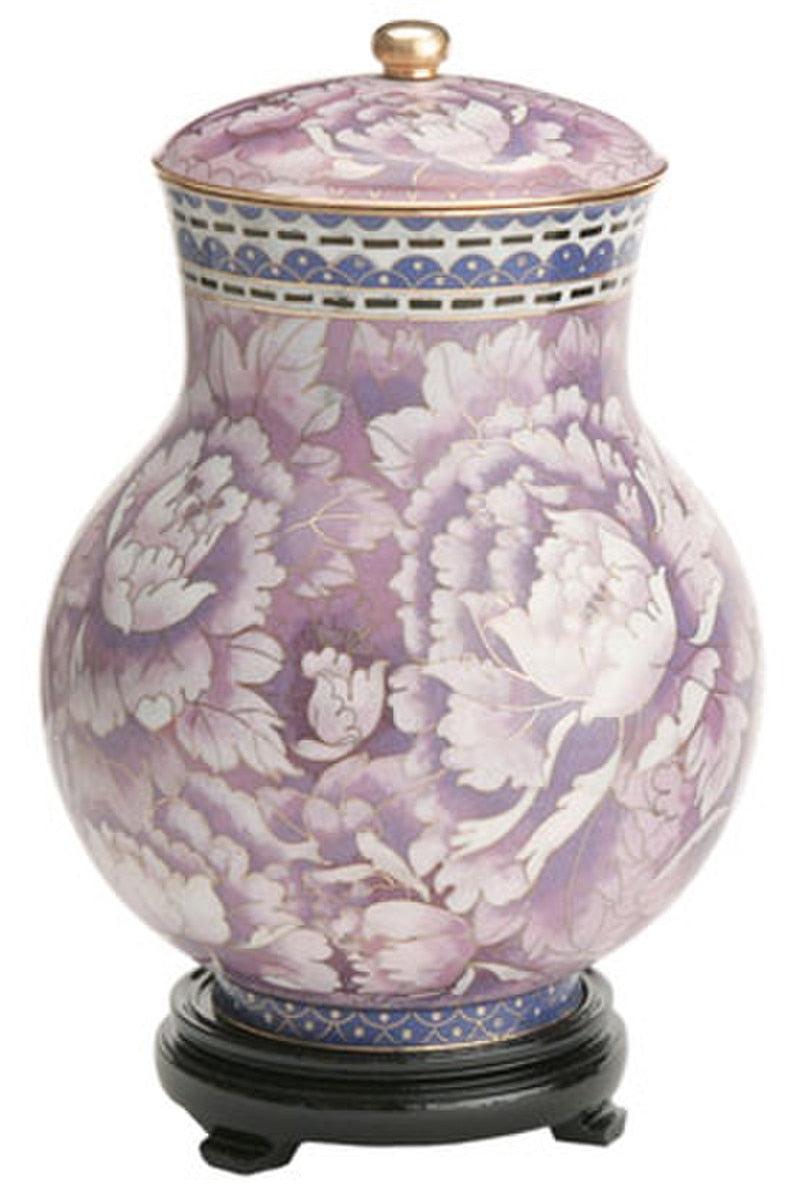 Purple Floral Cloisonné Urn