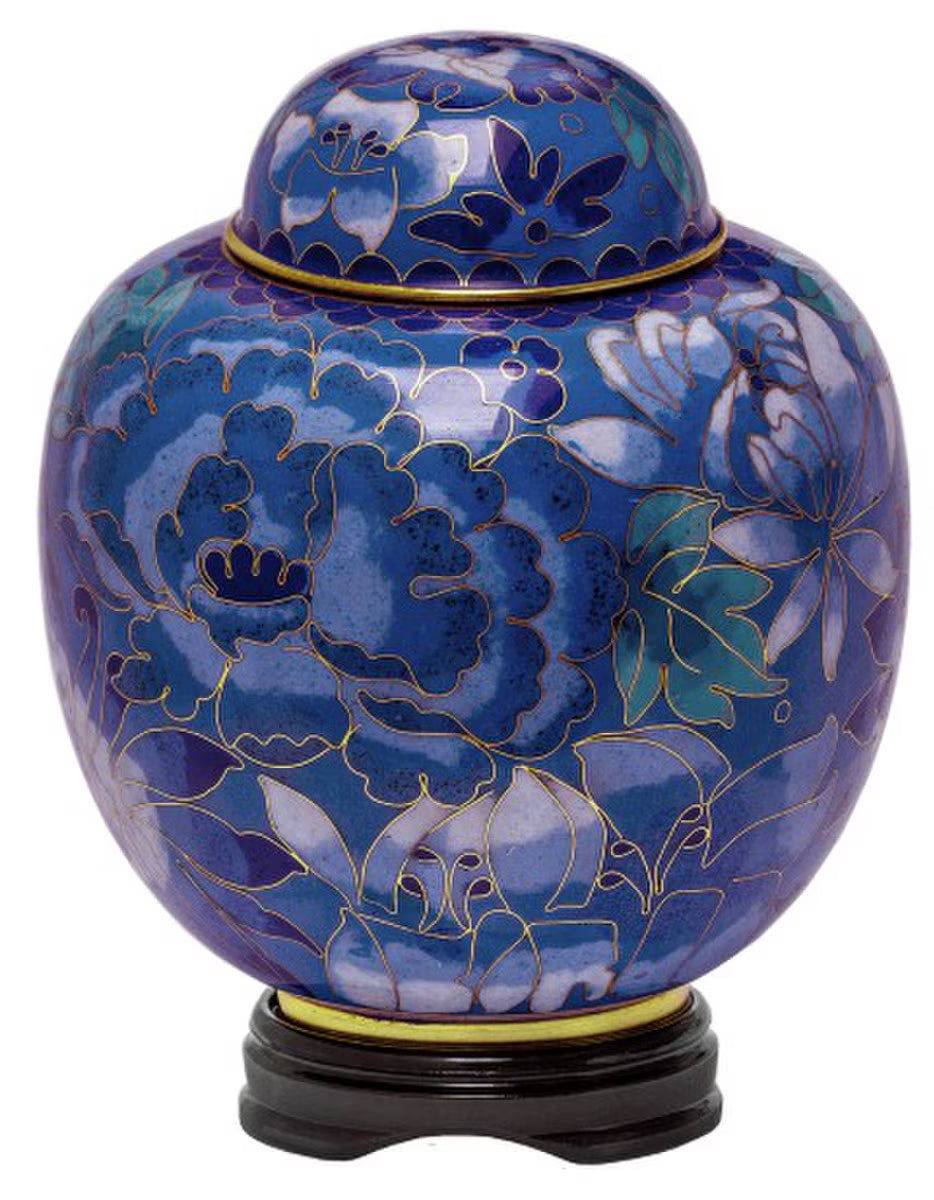 Azure Blue Cloisonné Medium Urn