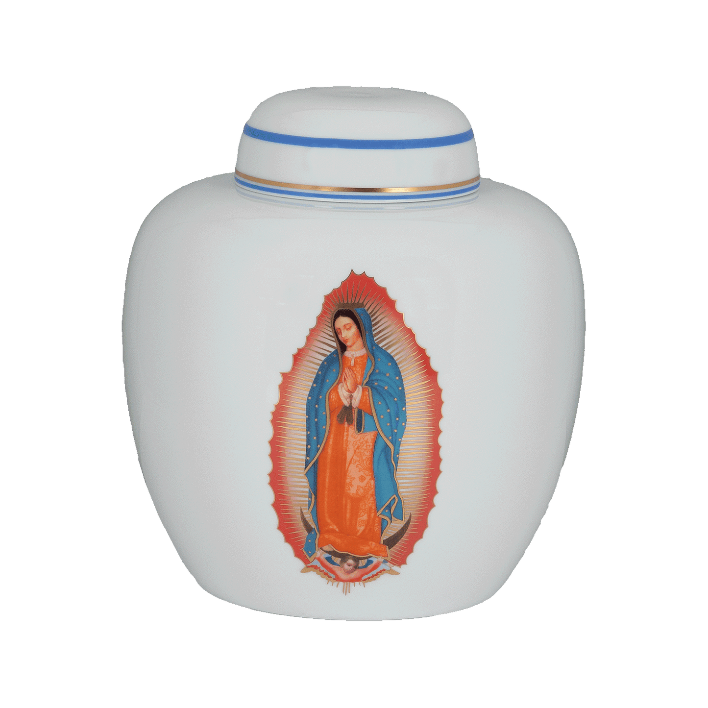 Our Lady of Guadalupe Porcelain Urn