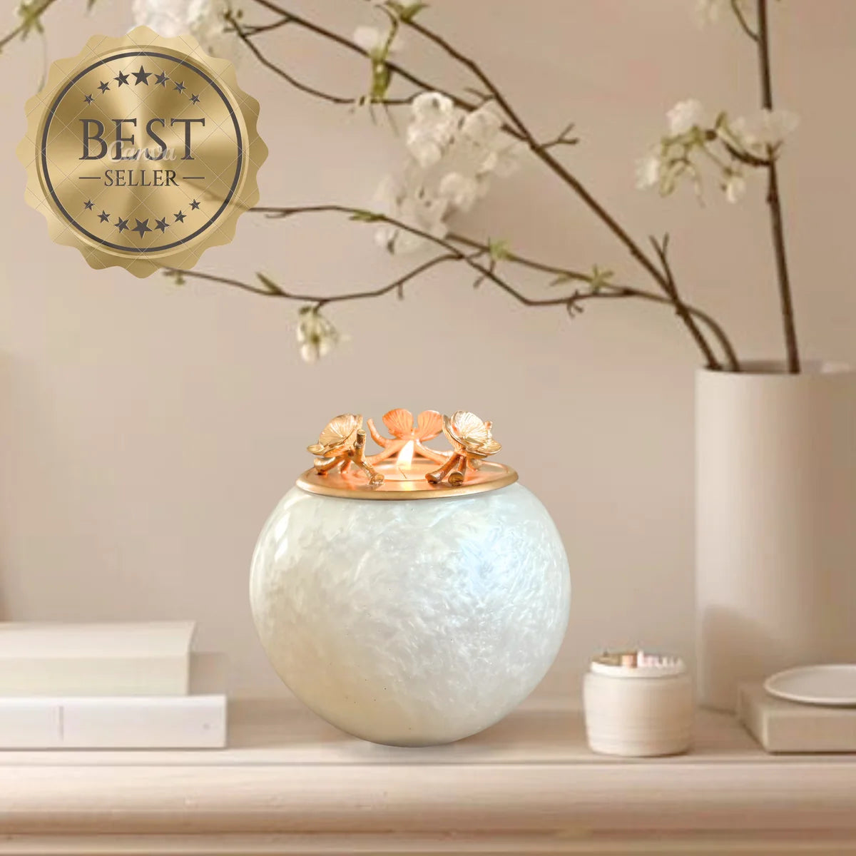 Mother of Pearl Handmade Cremation Keepsake Urn