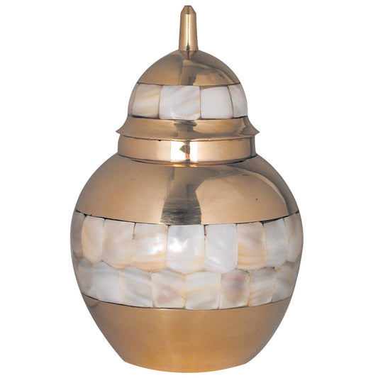Mother of Pearl Metal Infant Urn