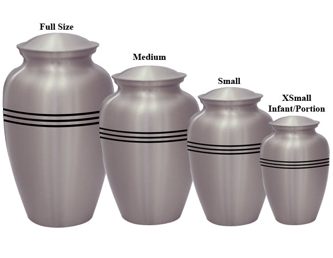 Full Size Classic Pewter with Stripes Urn