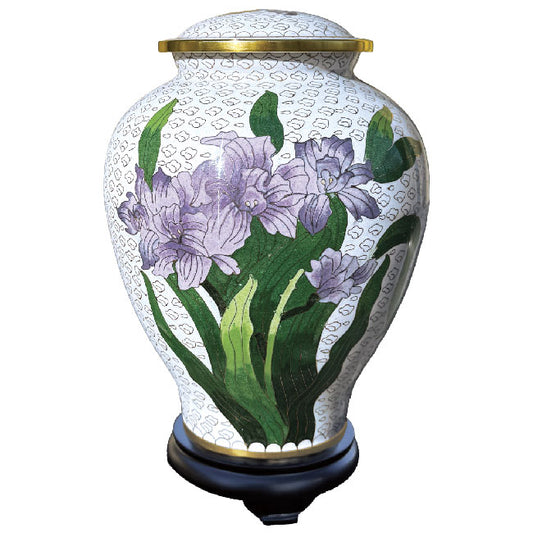 Iris Cloisonne Urn