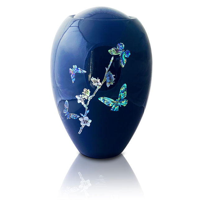 Blue Butterfly Urn