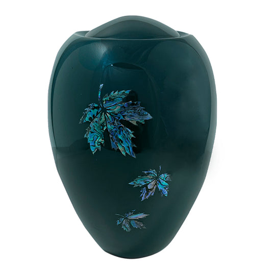 Green Falling Leaf Urn
