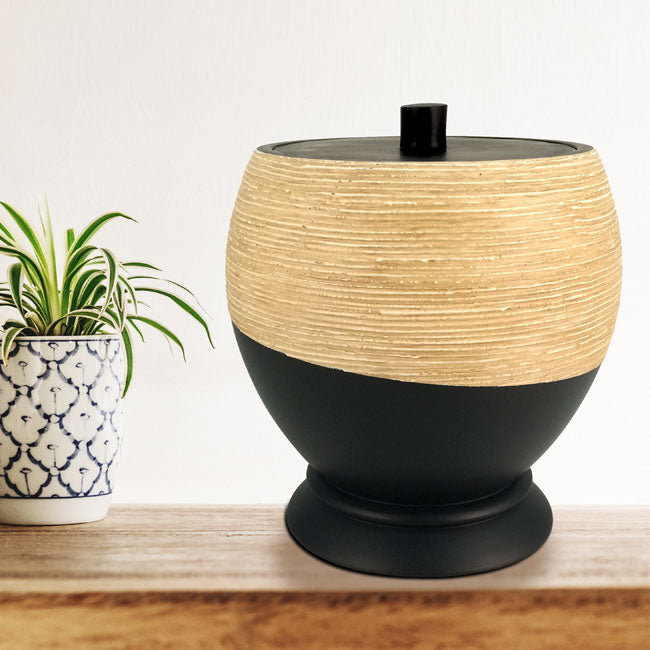 Black and Ivory Urn