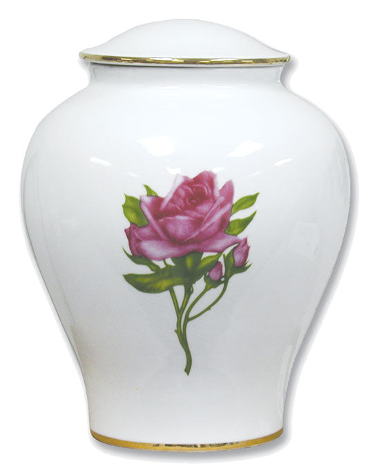 Pink Rose Porcelain Urn