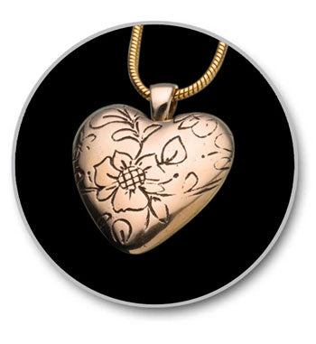 Floral Heart Keepsake Pendant