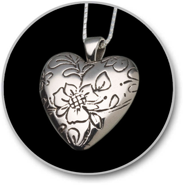 Floral Heart Keepsake Pendant