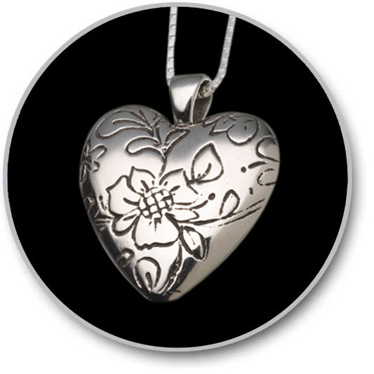 Floral Heart Keepsake Pendant