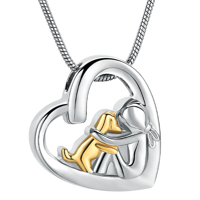 Stainless Steel Keepsake Forever Friends Dog Pendant