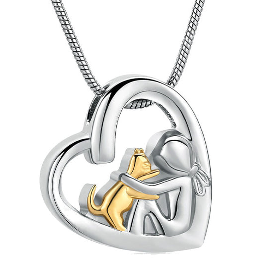 Stainless Steel Keepsake Cat Forever Friends Pendant