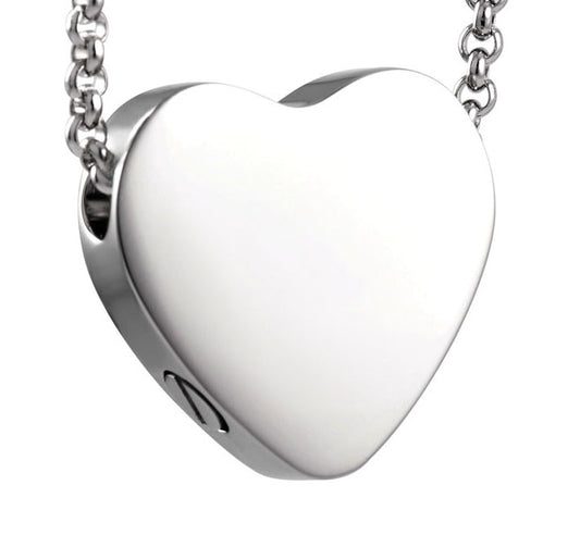 Stainless Steel Keepsake Flat Heart Pendant