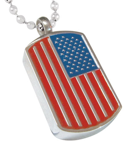 Stainless Steel Keepsake Flag Pendant