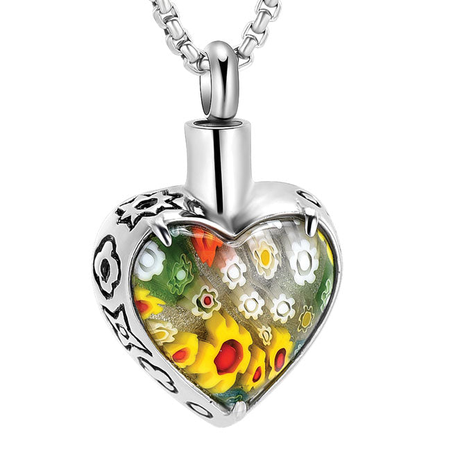 Stainless Steel Keepsake Color Heart Pendant