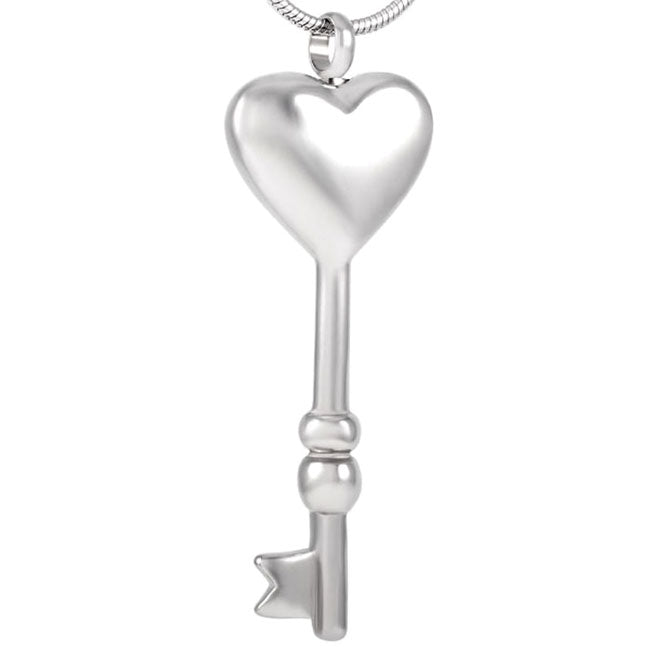Stainless Steel Keepsake Heart Key Pendant
