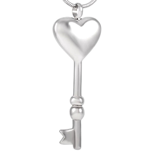 Stainless Steel Keepsake Heart Key Pendant