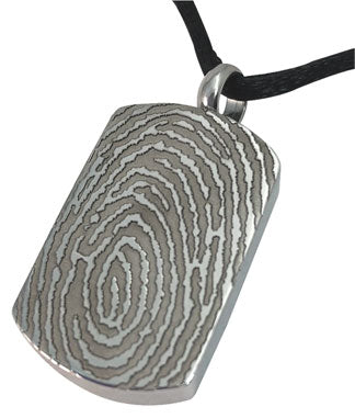 Stainless Steel Life Print Dog Tag Pendant with Cavity