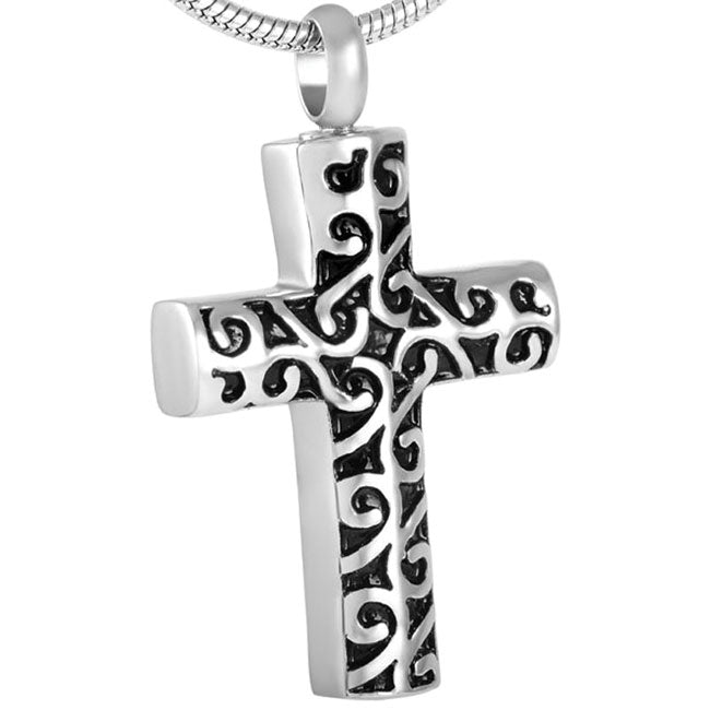 Stainless Steel Keepsake Filigree Cross Pendant