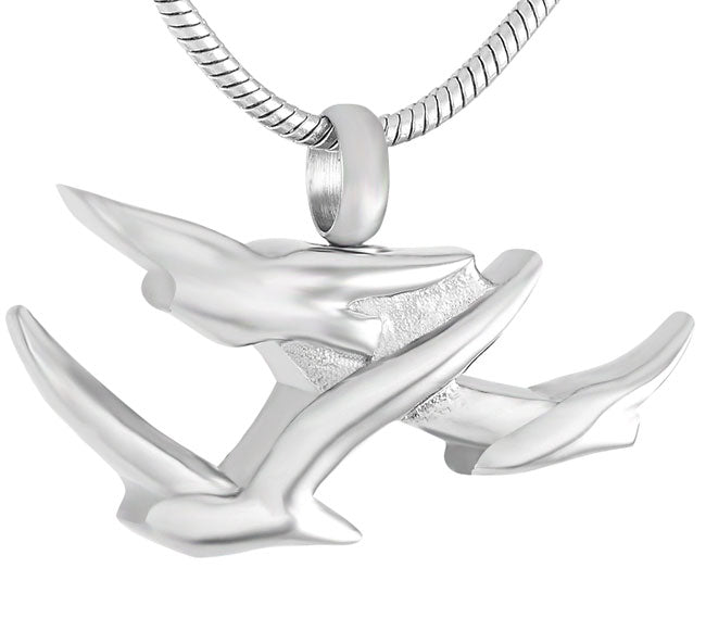 Stainless Steel Keepsake Going Home Doves Pendant
