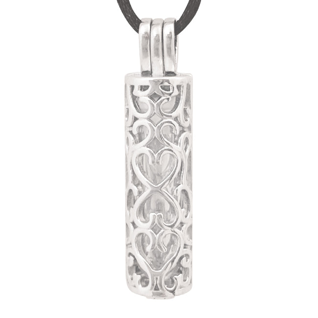 Stainless Steel Keepsake Cylinder with Glass Insert Pendant