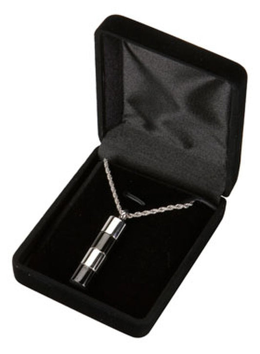 Silver and Black Capsule Keepsake Pendant