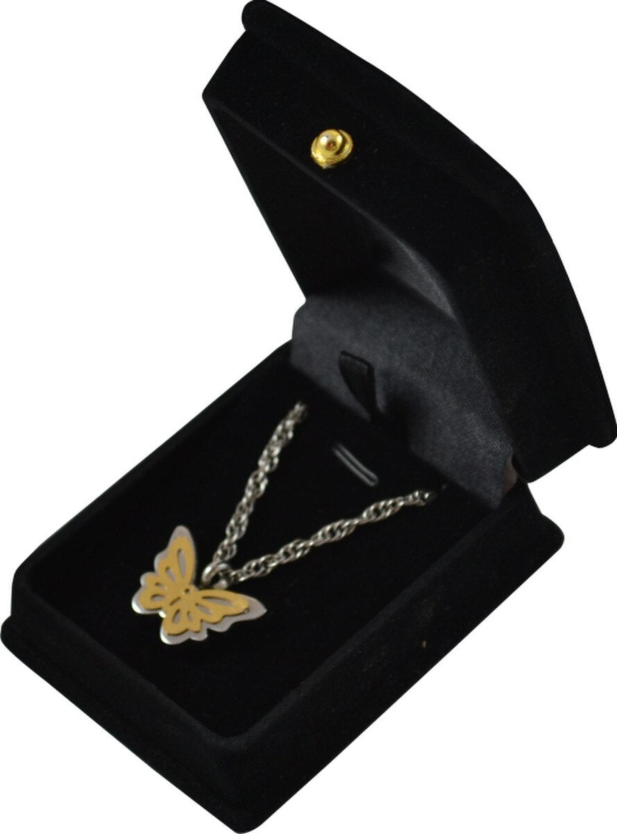 Two-Tone Butterfly Keepsake Pendant