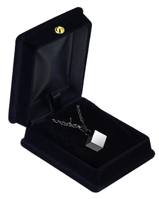 Black Cube Pendant Keepsake Jewelry