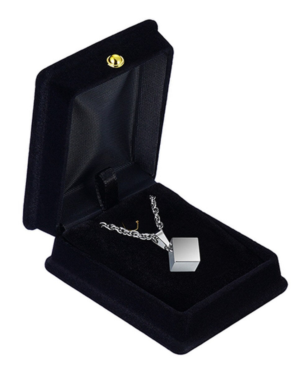 Silver Cube Keepsake Pendant