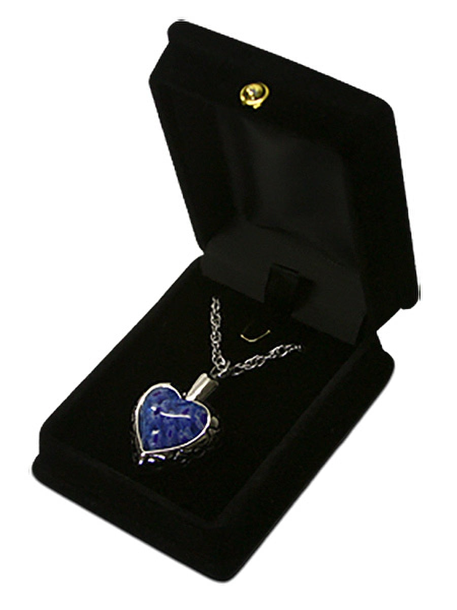 Blue Heart Silver Keepsake Pendant