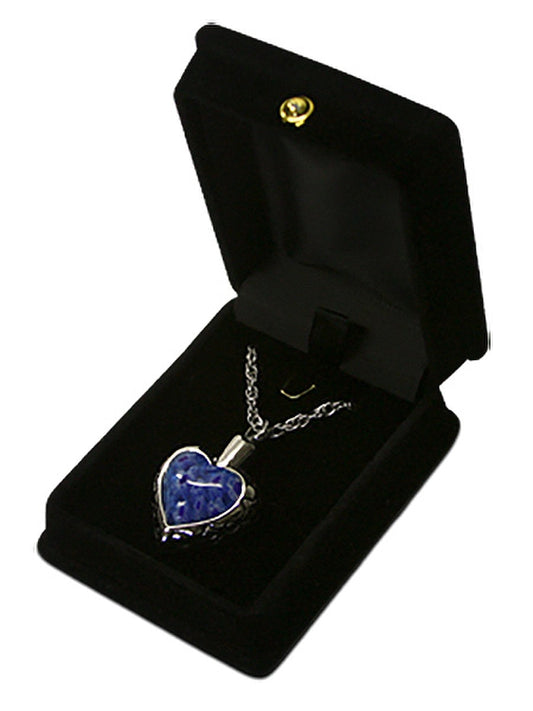 Blue Heart Silver Keepsake Pendant