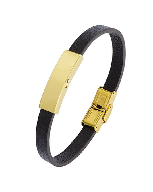 Gold Tone Leather Band Keepsake