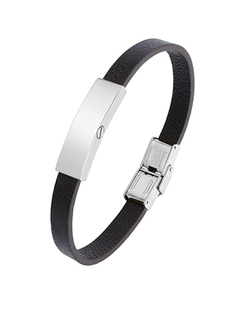 Silver Leather Band Keepsake