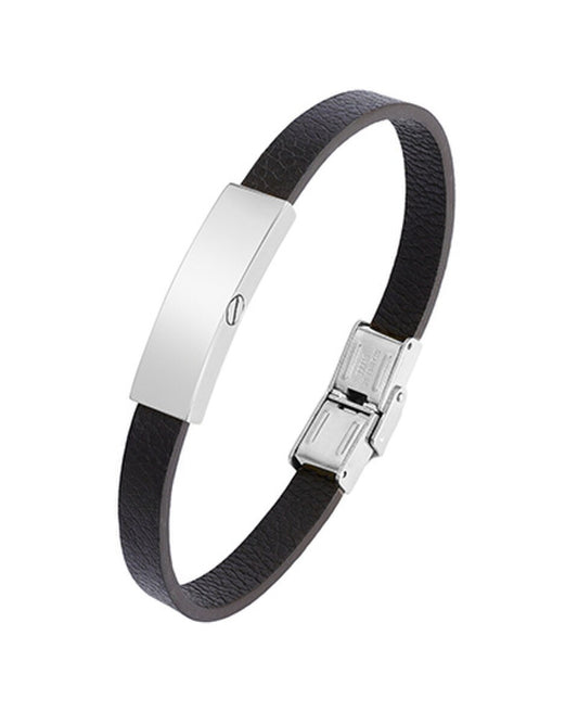 Silver Leather Band Keepsake