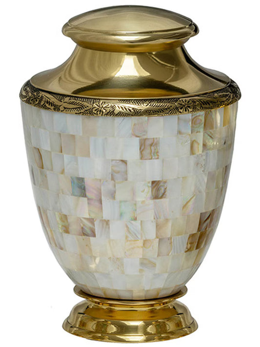 Mother of Pearl Gold Urn